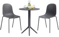Gartenmöbel-Set Torin mit 2 Stühlen dunkelgrau 