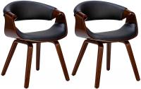 2er Set Esszimmerstuhl Foley Kunstleder walnuss/schwarz