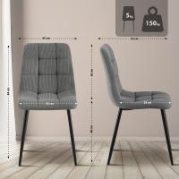 4er Set Esszimmerstuhl Tilde Cord grau 4er Set Esszimmerstuhl Tilde Cord grau
