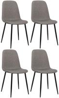 4er Set Stühle Giverny Stoff grau 