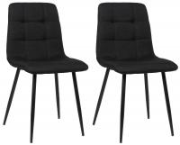 2er Set Esszimmerstuhl Tilde Stoff schwarz