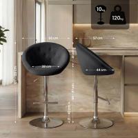 Barhocker London Samt chrom schwarz 