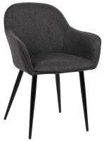 2er Set Esszimmerstühle Boise Stoff schwarz 