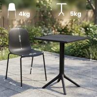 Gartenmöbel-Set Nerra mit 2 Stühlen schwarz 