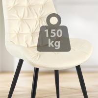 2er Set Esszimmerstuhl Rossford creme 