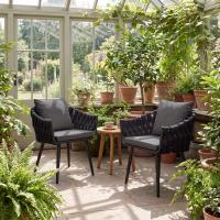Gartenstuhl Naxos Anthrazit mit Sitzkissen anthrazit Gartenstuhl Naxos Anthrazit mit Sitzkissen anthrazit