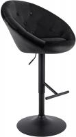 Barhocker London Samt schwarz schwarz