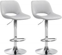 2er Set Barhocker Camden Samt chrom hellgrau 