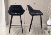 2er Set Barhocker Gibson Samt schwarz 