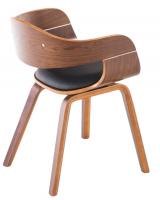 2er Set Stühle Kingston Kunstleder walnuss/schwarz 