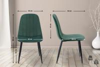 4er Set Esszimmerstuhl Baxter Samt grün 