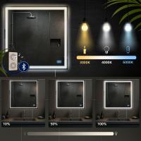 Badspiegel Jaffrey 80x80 mit Bluetooth klarglas 