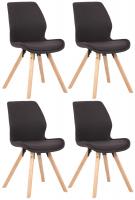 4er Set Stuhl Luna Stoff schwarz