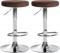 2er Set Barhocker Ponte Samt chrom braun 