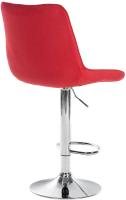 2er Set Barhocker Toni Stoff chrom rot 