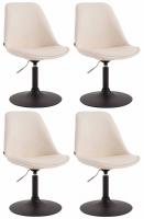 4er Set Esszimmerstühle Maverick B Kunstleder creme
