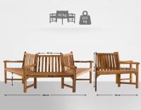Baumbank Kenna mit Armlehne halbrund 250 cm teak Baumbank Kenna mit Armlehne halbrund 250 cm teak
