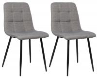 2er Set Esszimmerstuhl Tilde Stoff grau 