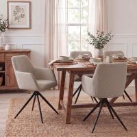 Esszimmerstuhl Olema Stoff Teddy taupe 
