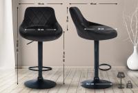 2er Set Barhocker Lazio Samt schwarz schwarz 