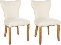 2er Set Esszimmerstuhl Zadar Stoff antik-hell creme