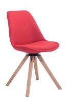 Besucherstuhl Troyes Stoff Square natura (eiche) rot