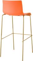 Barhocker Hover Kunststoff 4-Fuß Gold orange 