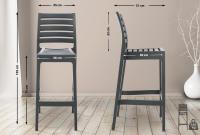 4er Set Barhocker Ares dunkelgrau 