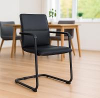 2er Set Besucherstuhl Seattle schwarz/schwarz 
