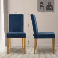 2er Set Esszimmerstuhl Ina Cord antik hell blau
