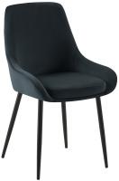 Esszimmerstuhl Elmira Samt schwarz schwarz 