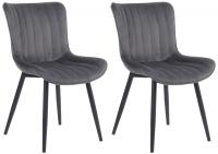 2er Set Stühle Largo Samt dunkelgrau