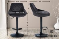 2er Set Barhocker Lazio Samt schwarz dunkelgrau 
