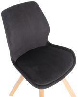 4er Set Stuhl Luna Samt schwarz 