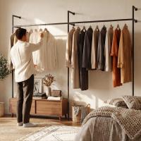 Wandgarderobe Merton 295,5x35x220 cm schwarz Wandgarderobe Merton 295,5x35x220 cm schwarz