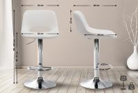 2er Set Barhocker Camden Samt chrom creme 
