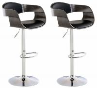 2er Set Barhocker Kingston Kunstleder schwarz/grau 