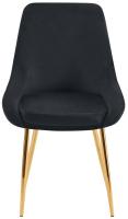 2er Set Esszimmerstuhl Elmira Samt gold schwarz 