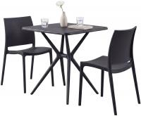 Gartenmöbel-Set Amino mit 2 Stühlen schwarz 