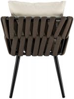 Gartenstuhl Lombardia Taupe mit Sitzkissen creme 