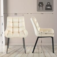 2er Set Stuhl Saranda Samt creme 2er Set Stuhl Saranda Samt creme