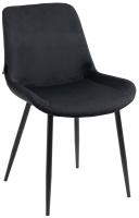 2er Set Esszimmerstühle Victoria Samt schwarz 
