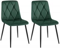 2er Set Esszimmerstuhl Clairton Samt grün 