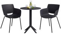 Gartenmöbel-Set Siora mit 2 Stühlen schwarz