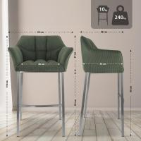 Barhocker Damaso E Cord mit 4-Fuß Gestell grün 