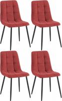 4er Set Esszimmerstuhl Tilde Cord bordeauxrot 