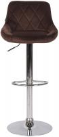 Barhocker Lazio Samt chrom braun 