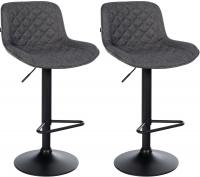 2er Set Barhocker Kasson Stoff  schwarz 