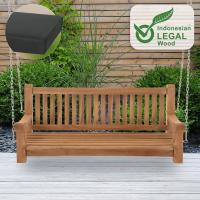 Schaukelbank Joyce mit Sitzkissen 150 cm + teak  dunkelgrau 