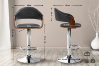 Barhocker Nilse Kunstleder chrom walnuss/schwarz 